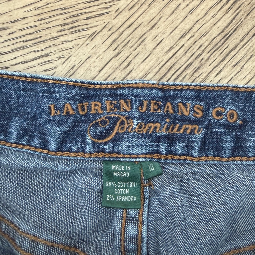 Lauren By Ralph Lauren Premium Straight Leg Blue Jeans Womens 10 Medium Wash - Picture 9 of 11